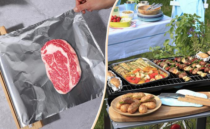 Dispensador de envoltura de plástico, Dispensador de envoltura de alimentos de madera de bambú, con cortador de diapositivas y un rollo de 11,5 "X300 Ft libre de BPA 1