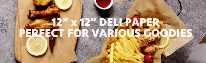 Hojas de papel deli 12 "x 12" 100PK, papel de envoltura de sándwich a prueba de grasa ecológico 0