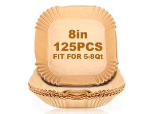 Papel para freír en el aire, papel de pergamino de 125pcs, papel desechable para freír en el aire para microondas, papel para freír en el aire 11