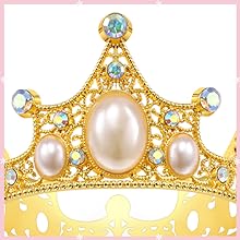 Topper de la torta de la corona de oro, 6 piezas Toppers de la torta de feliz cumpleaños, decoraciones de la torta de la corona de la princesa, mini coronas para la flor 2