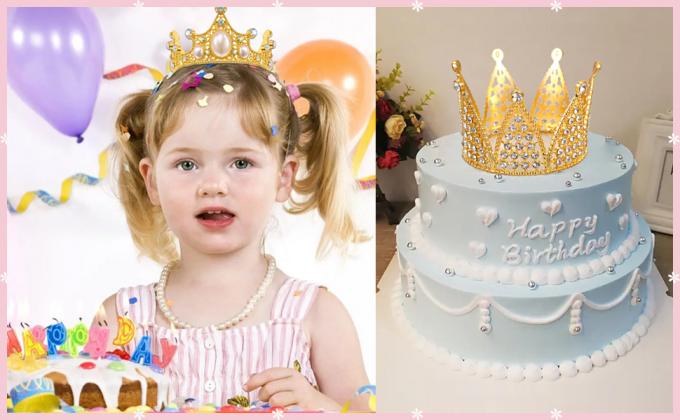Topper de la torta de la corona de oro, 6 piezas Toppers de la torta de feliz cumpleaños, decoraciones de la torta de la corona de la princesa, mini coronas para la flor 5