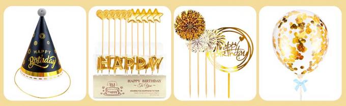 Set de Topper de pastel de cumpleaños Feliz cumpleaños Cupcake Topper Letters Candelas Toppers Confetti Balón Estrellas Corazones 1