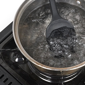 Espátula de goma, mejorado mango fuerte con agarre ergonómico, resistente al calor hasta 600 ° F para utensilios de cocina no adhesivos, cocina 1