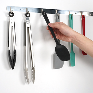 Espátula de goma, mejorado mango fuerte con agarre ergonómico, resistente al calor hasta 600 ° F para utensilios de cocina no adhesivos, cocina 3