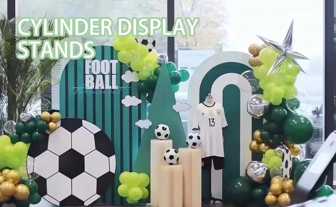 Estantes de cilindro para fiestas, mesas de cilindro Estante de pedestal para fiestas cilindro redondo blanco para exhibición mesa de pasteles 0