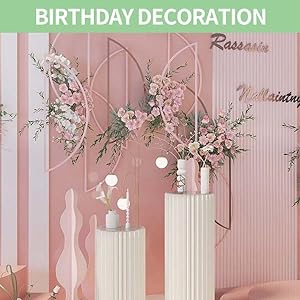 Estantes de cilindro para fiestas, mesas de cilindro Estante de pedestal para fiestas cilindro redondo blanco para exhibición mesa de pasteles 4