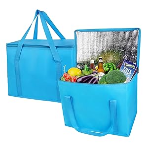 Bolsa aislada de entrega de alimentos de 79L para comidas frías calientes, bolsa aislante para comidas, calentador de pizza 16