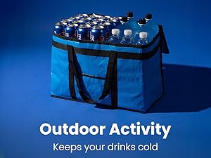 Bolsa de enfriador aislada y calentador de alimentos (3XL, 2 paquetes) para entrega de alimentos y compras de comestibles con tapa con cremallera, negro 3