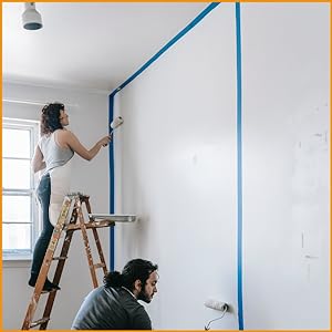 Cinta adhesiva para pintores azules, cinta adhesiva para pintura, cinta adhesiva para artesanías y artes de bricolaje, cinta adhesiva para pintura, fácil de quitar 7