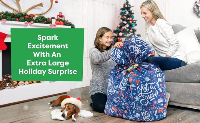 Bolsas de regalo de Navidad grandes Xmas Presenta 36X44Jumbo Bolsas de regalo de Navidad extra grandes Envuelto - Regalo gigante 0