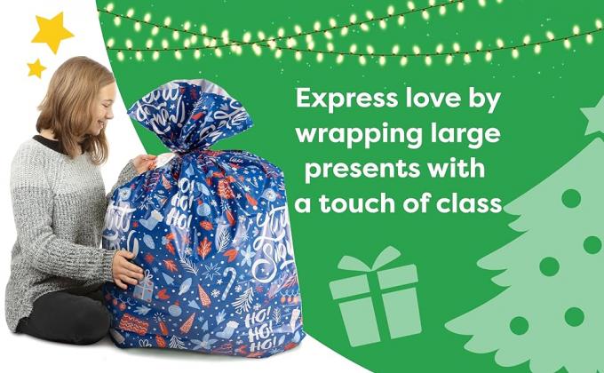 Bolsas de regalo de Navidad grandes Xmas Presenta 36X44Jumbo Bolsas de regalo de Navidad extra grandes Envuelto - Regalo gigante 1
