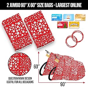 90  X 60  Búsqueda de bolsas de regalo de bicicleta Set de Navidad Día de San Valentín Cumpleaños Niño Niña Jumbo Búsqueda de bicicletas Bolsas extra grandes Bicicletas 2