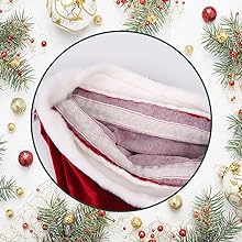 Bolsas de terciopelo con cuerda de tira bolsas de peluche grandes Santa bolsas de regalo de Navidad en 2 tamaños para bolsas de almacenamiento paquete de Navidad 3