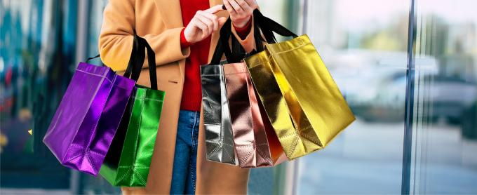 Bolsas de regalo brillantes con pañuelos de ropa   Set de oro rosa Bolsas de regalo brillantes reutilizables de tamaño medio - Ideal como bolsas de regalo 4