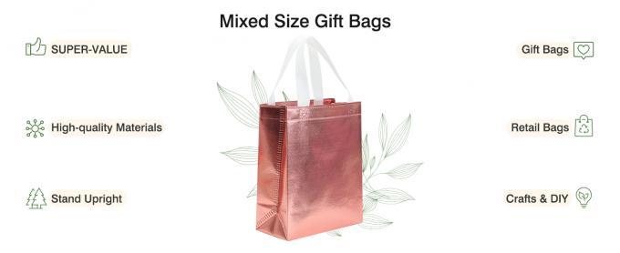 Bolsas de regalo coloridas con pañuelos 9PCS Bolsas de regalo reutilizables de tamaño medio - Perfecto como bolsas de regalo, bolsas de regalo de cumpleaños 1