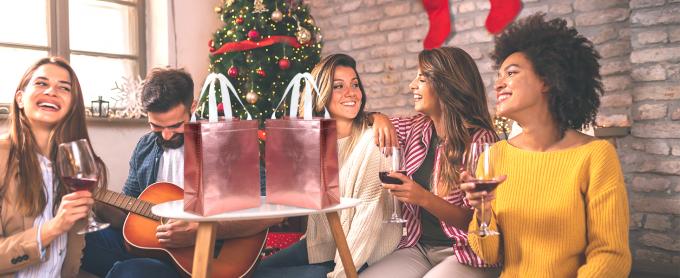 Bolsas de regalo coloridas con pañuelos 9PCS Bolsas de regalo reutilizables de tamaño medio - Perfecto como bolsas de regalo, bolsas de regalo de cumpleaños 3