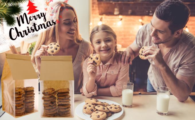 treat bags bakery bags with window bakery bread candy bags cookie bags for packaging brown kraft bag