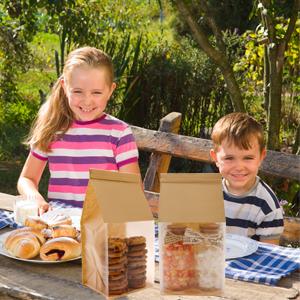 treat bags bakery bags with window bakery bread candy bags cookie bags for packaging brown kraft bag