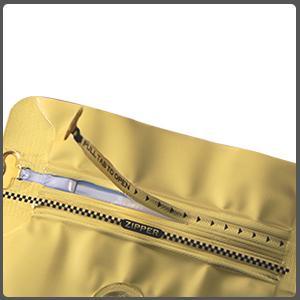 Bolsas de almacenamiento de granos de café de fondo plano de aluminio de alta barrera dorada, cerradura lateral sellable reutilizable 3