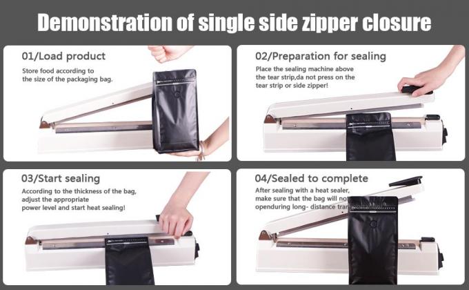 Bolsas de almacenamiento de granos de café de fondo plano de aluminio de alta barrera dorada, cerradura lateral sellable reutilizable 6