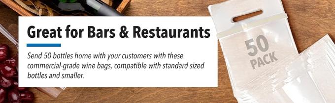 Bolsas de vino paquete de vino con mangos para restaurantes, bares, viajes, y regalos de casa nueva sello a prueba de alteración 2