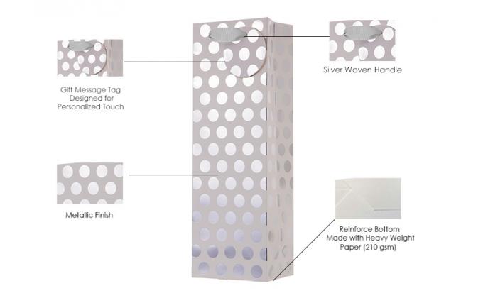 Bolsas de regalo de papel reciclable para el vino Bolsas de regalo de bolsas de regalo para fiestas 5