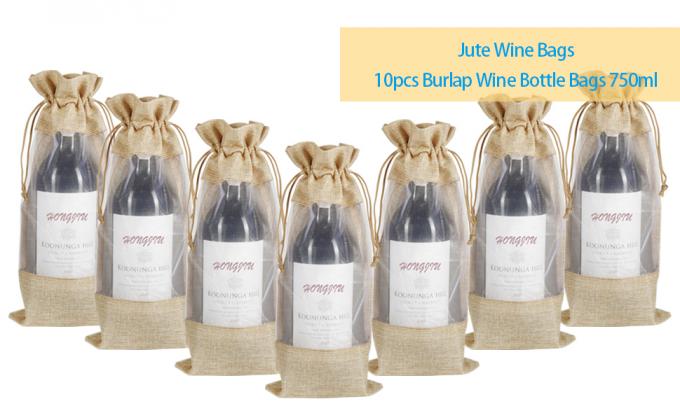 Burlap Wine Bottle Bags