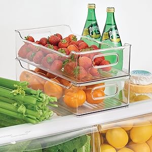 Fridge Bin Stacking Options - 2 Level Storage Organizers