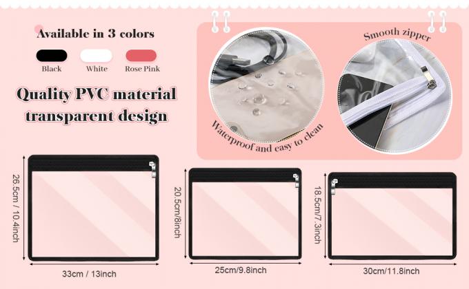 Bolsas de cremallera Bolsas de lápiz Bolsas de maquillaje de PVC Bolsas de sobres Almacenamiento de carpetas Bolsas multipropósito Archivo de documentos Organizar 0