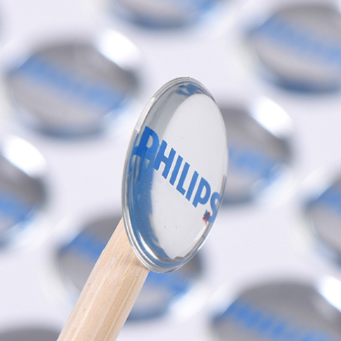 Etiqueta de resina epoxi 3d Impresión de resina epoxi redonda 3d Reellas de insignias claras Logotipo de refrigerador Decals Resina 1